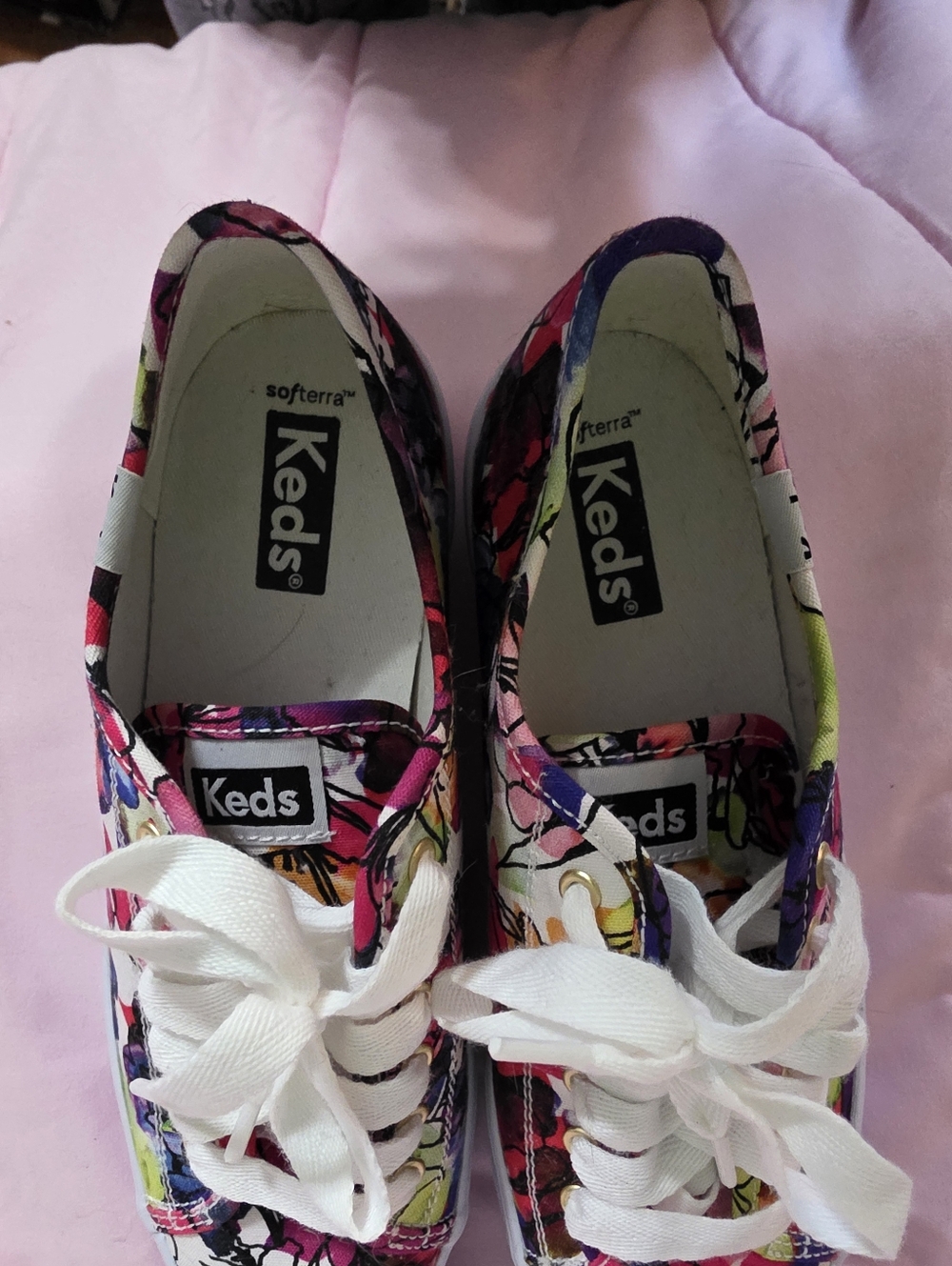 Keds Triple Up Floral Rifle Paper Platform 1.5" Size 5 Sneakers Like New!! - Picture 5 of 6